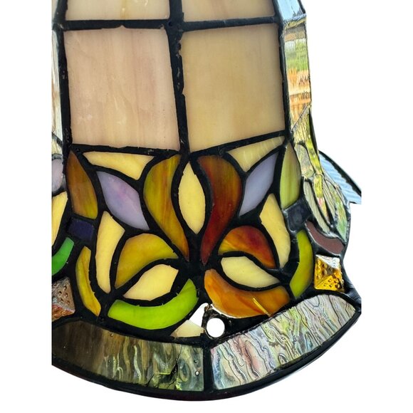 Art Nouveau/Victorian-Style Slag Glass Lamp Shade – 8" Bent Stained Glass - Picture 6 of 16